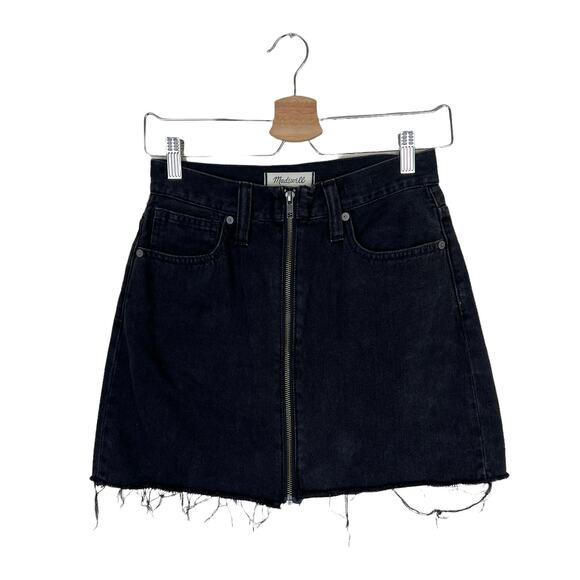 Madewell Rigid Denim A-Line Skirt in Black Size 25 - Picture 2 of 9